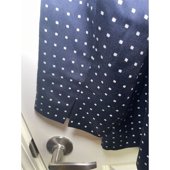 Pendleton Women's Plus 14w Navy Polka Dot Blazer 3/4 Sleeve Open Front - Picture 2 of 8